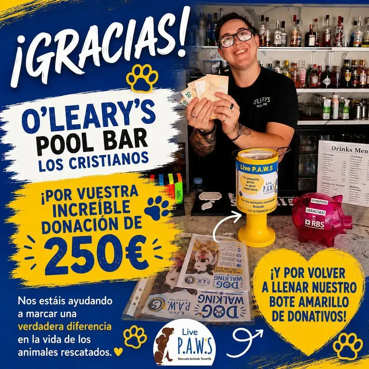 Thank you O’ Learys Bar