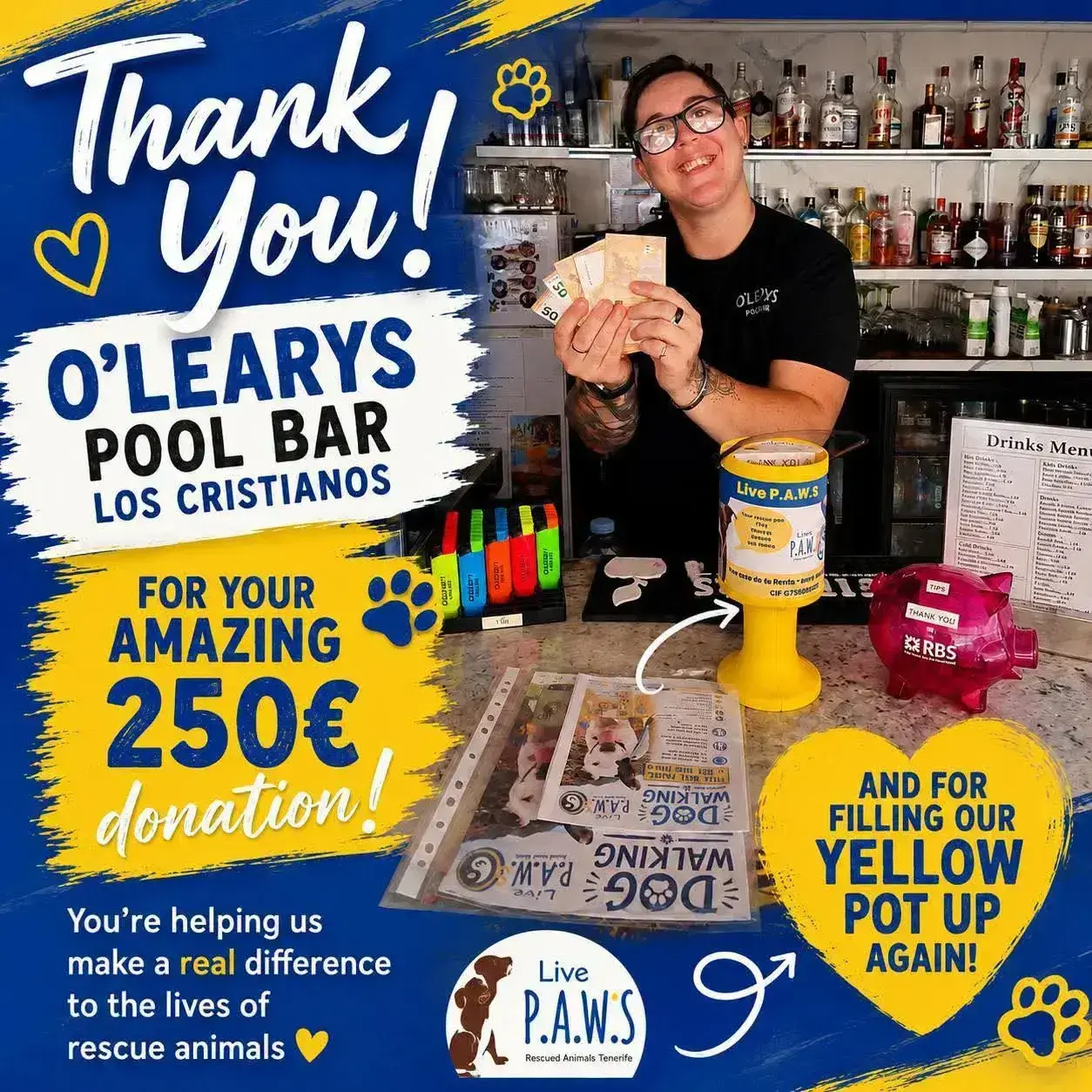 Thank you O’ Learys Bar