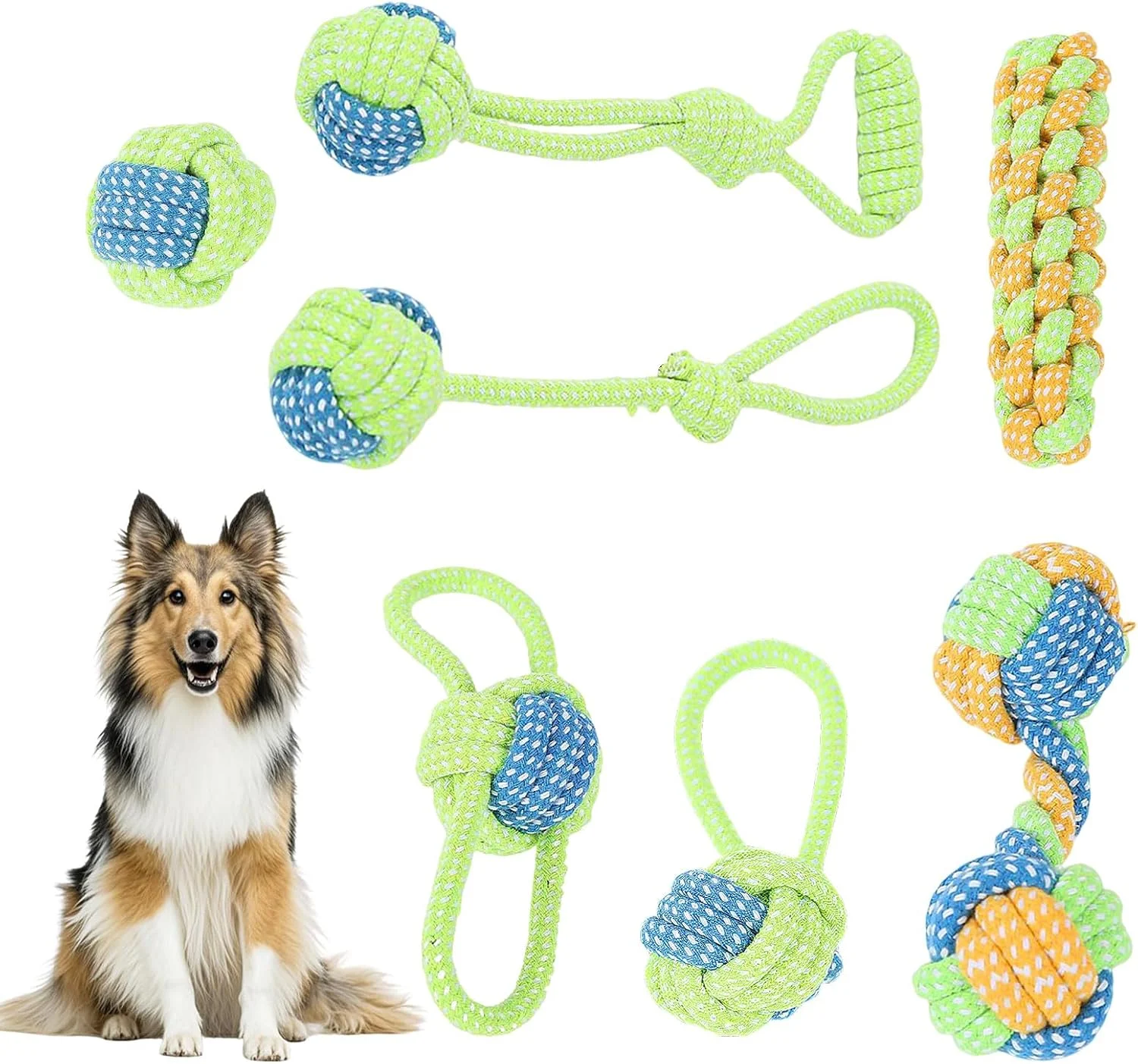 pangutheos Braided Rope Toys (7 pieces)
